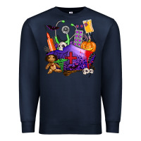 Navy zombie nurse   halloween Premium Sweatshirt - AdoDesignShop