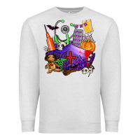 Oatmeal Heather zombie nurse   halloween Premium Sweatshirt - AdoDesignShop