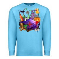 Ocean Blue zombie nurse   halloween Premium Sweatshirt - AdoDesignShop