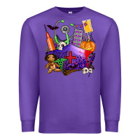 Purple zombie nurse   halloween Premium Sweatshirt - AdoDesignShop