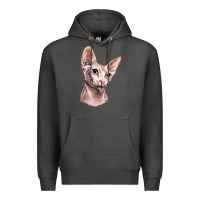 Charcoal Heather Sphynx Cat Premium Hoodie - LillyAllenDesigns