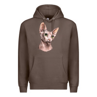 Coffee Sphynx Cat Premium Hoodie - LillyAllenDesigns