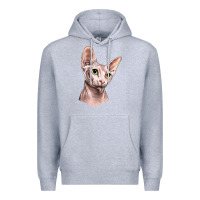 Heather Grey Sphynx Cat Premium Hoodie - LillyAllenDesigns