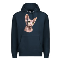 Navy Sphynx Cat Premium Hoodie - LillyAllenDesigns