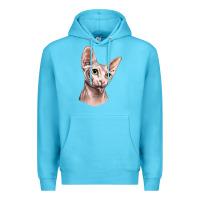 Ocean Blue Sphynx Cat Premium Hoodie - LillyAllenDesigns