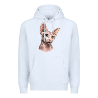 White Sphynx Cat Premium Hoodie - LillyAllenDesigns
