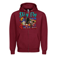 Burgundy stay fly for the 4 th of july Zipper Hoodie - Zillion Design Studio