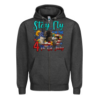 Charcoal Heather stay fly for the 4 th of july Zipper Hoodie - Zillion Design Studio