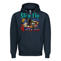 Navy stay fly for the 4 th of july Zipper Hoodie - Zillion Design Studio