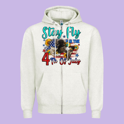 Stay Fly For The 4 Th Of July Zipper Hoodie Designed By Zillion Design Studio