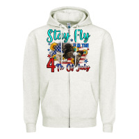 Oatmeal Heather stay fly for the 4 th of july Zipper Hoodie - Zillion Design Studio