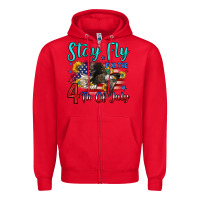 Red stay fly for the 4 th of july Zipper Hoodie - Zillion Design Studio