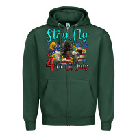 Sports Green stay fly for the 4 th of july Zipper Hoodie - Zillion Design Studio