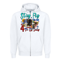 White stay fly for the 4 th of july Zipper Hoodie - Zillion Design Studio