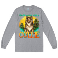 Heather Grey life is better with a collie Long Sleeve Tee - texasbilliewilder