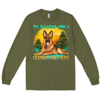 Army Green life is better with a german shepherd Long Sleeve Tee - texasbilliewilder