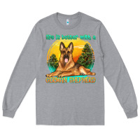 Heather Grey life is better with a german shepherd Long Sleeve Tee - texasbilliewilder
