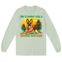 Matcha life is better with a german shepherd Long Sleeve Tee - texasbilliewilder