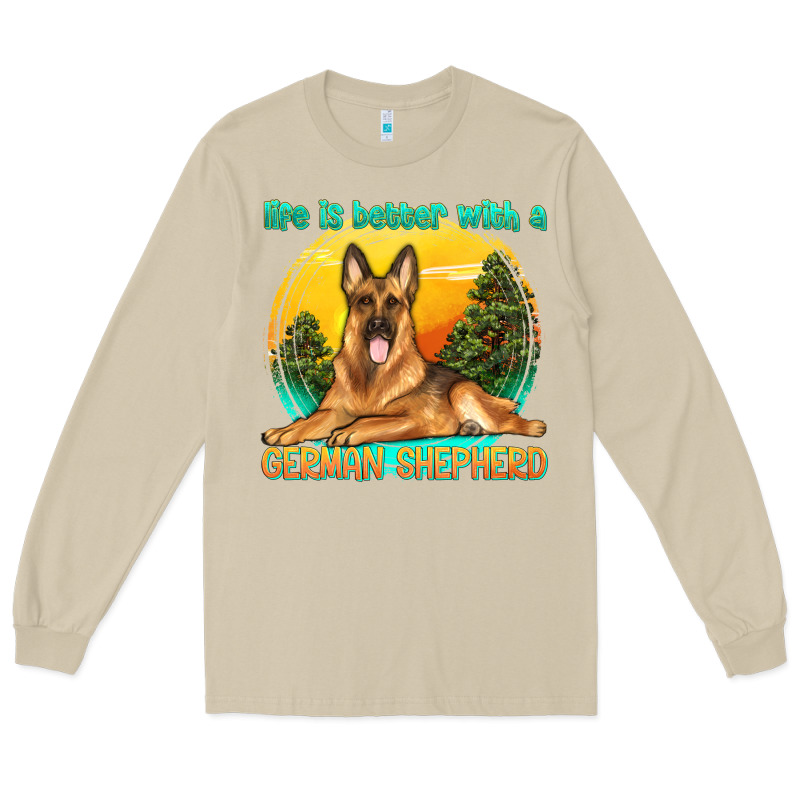 Life Is Better With A German Shepherd Long Sleeve Tee by texasbilliewilder | Teevron