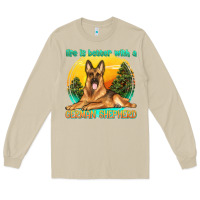 Mushroom life is better with a german shepherd Long Sleeve Tee - texasbilliewilder