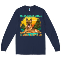Navy life is better with a german shepherd Long Sleeve Tee - texasbilliewilder