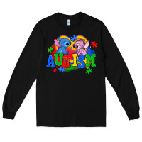 Black autism stitch with lilo Long Sleeve Tee - AdoDesignShop