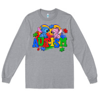 Heather Grey autism stitch with lilo Long Sleeve Tee - AdoDesignShop