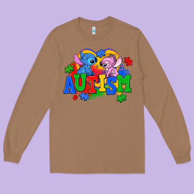 Autism Stitch With Lilo Long Sleeve Tee Designed By Adodesignshop