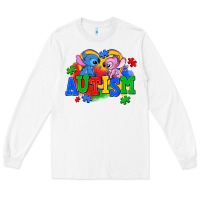 White autism stitch with lilo Long Sleeve Tee - AdoDesignShop