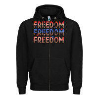 Black freedom freedom freedom Zipper Hoodie - Zillion Design Studio