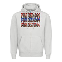 Dove Grey freedom freedom freedom Zipper Hoodie - Zillion Design Studio