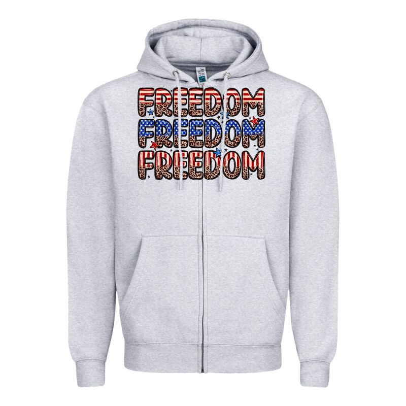 Freedom Freedom Freedom Zipper Hoodie by Zillion Design Studio | Teevron