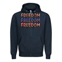 Navy freedom freedom freedom Zipper Hoodie - Zillion Design Studio