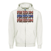Oatmeal Heather freedom freedom freedom Zipper Hoodie - Zillion Design Studio