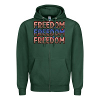 Sports Green freedom freedom freedom Zipper Hoodie - Zillion Design Studio