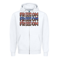 White freedom freedom freedom Zipper Hoodie - Zillion Design Studio