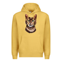 Antique Gold Bengal Cat Face Premium Hoodie - LillyAllenDesigns