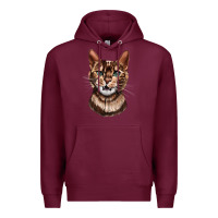 Burgundy Bengal Cat Face Premium Hoodie - LillyAllenDesigns