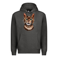Charcoal Heather Bengal Cat Face Premium Hoodie - LillyAllenDesigns