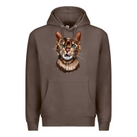 Coffee Bengal Cat Face Premium Hoodie - LillyAllenDesigns