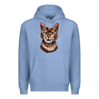 Colony Blue Bengal Cat Face Premium Hoodie - LillyAllenDesigns