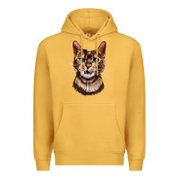 Mustard Bengal Cat Face Premium Hoodie - LillyAllenDesigns