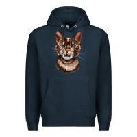Navy Bengal Cat Face Premium Hoodie - LillyAllenDesigns