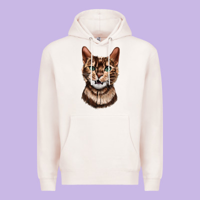 Bengal Cat Face Premium Hoodie Designed By Lillyallendesigns