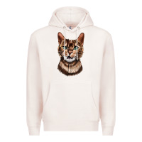 Pale Pink Bengal Cat Face Premium Hoodie - LillyAllenDesigns