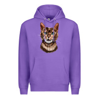 Purple Bengal Cat Face Premium Hoodie - LillyAllenDesigns