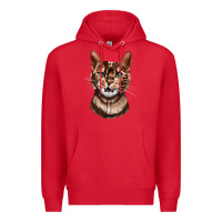 Red Bengal Cat Face Premium Hoodie - LillyAllenDesigns
