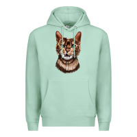 Seafoam Bengal Cat Face Premium Hoodie - LillyAllenDesigns