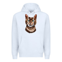White Bengal Cat Face Premium Hoodie - LillyAllenDesigns