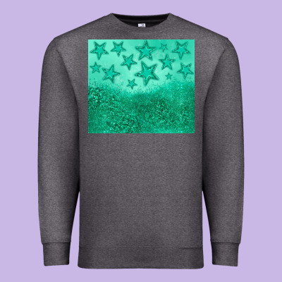 Green Glitter Star Premium Sweatshirt Designed By Jahusdesignshop